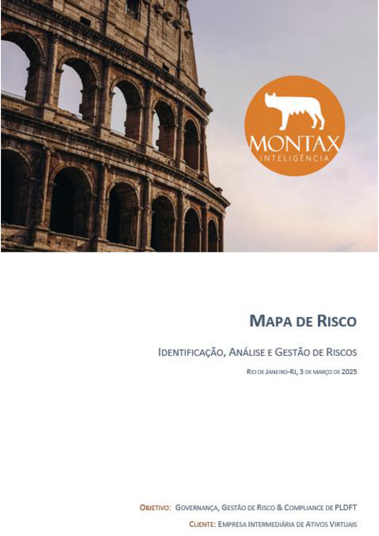 Capa do Mapa de Risco Identificação Análise e Gestão de Riscos Empresa Intermediária de Ativos Virtuais 2025